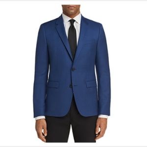 $450 Hugo Boss Astian Slim Fit Nailshead Suit Separate Sport Coat Blue Navy 42L